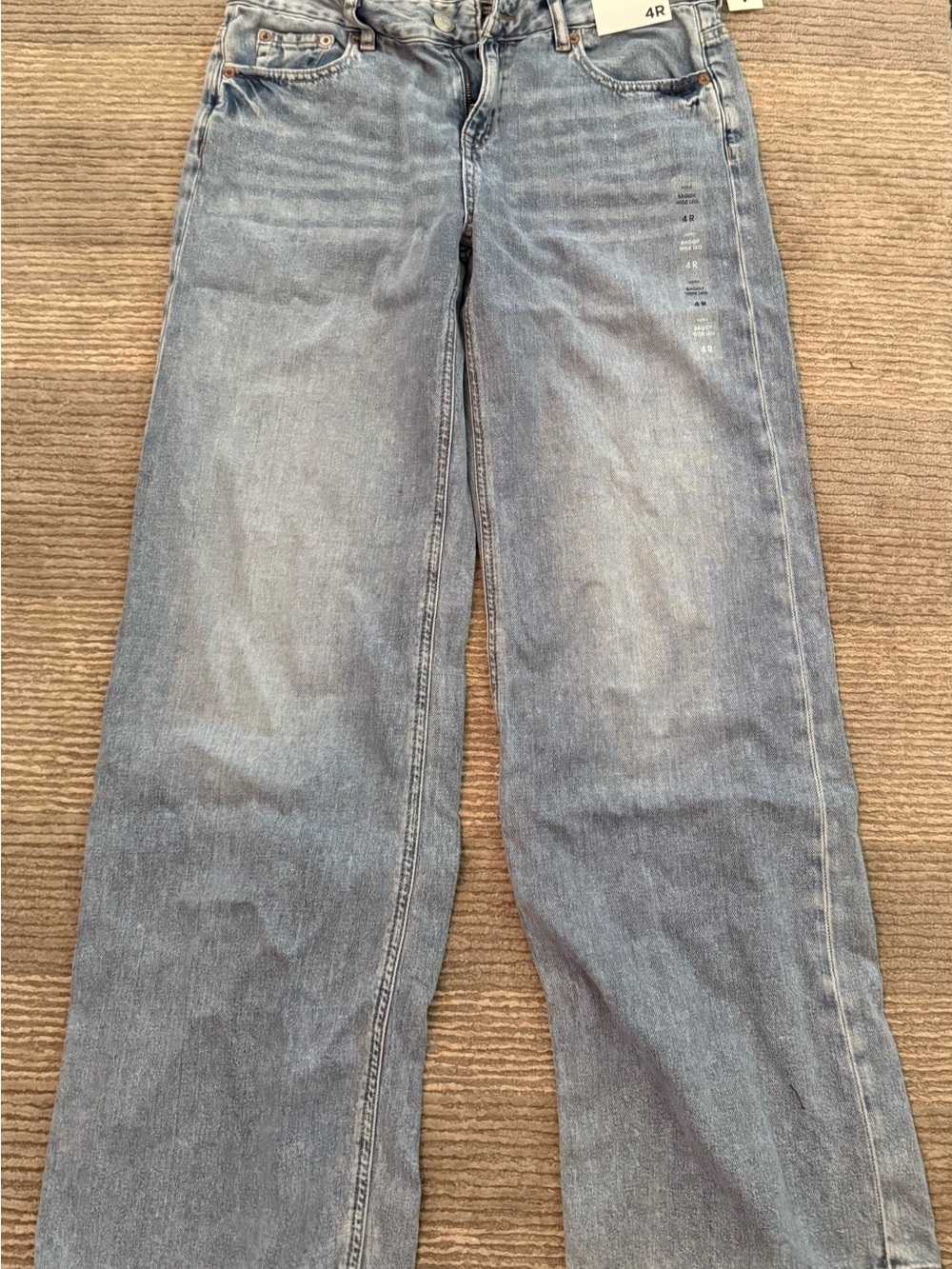 Aeropostale Women's Light Wash Relaxed Wide-Leg Jeans Aero Baggy NWT 4 R